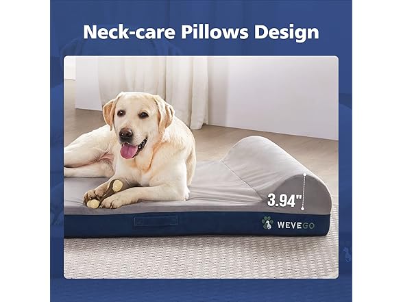 WEVEGO Orthopedic Dog Bed, Pillow Dog Be