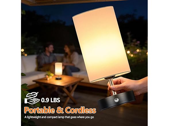 TOBUSA 2-Pack Cordless Table Lamps