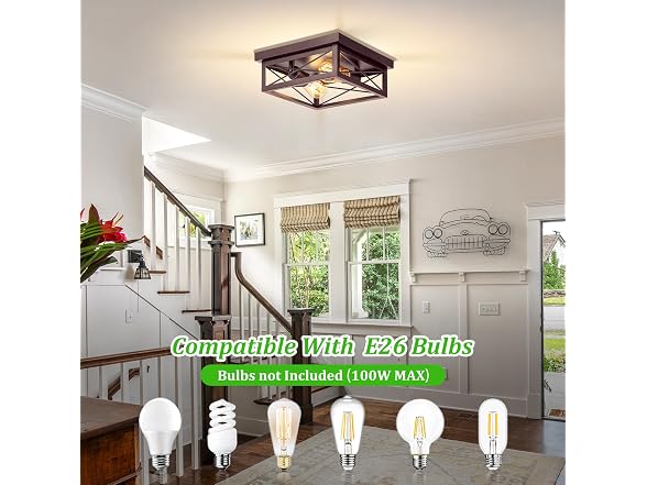 Kondras B0DDBZYJLM 2-Pack Brown Hallway Fixtures Ceiling