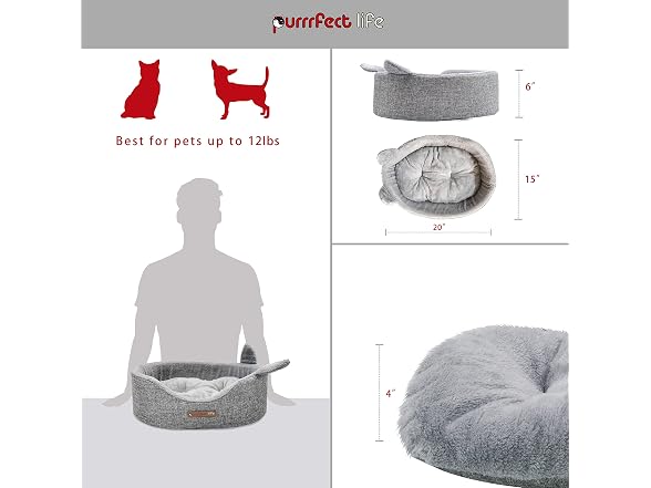 Oval Pet Beds for Cats and Small Dogs, Snuggery Pet Bed