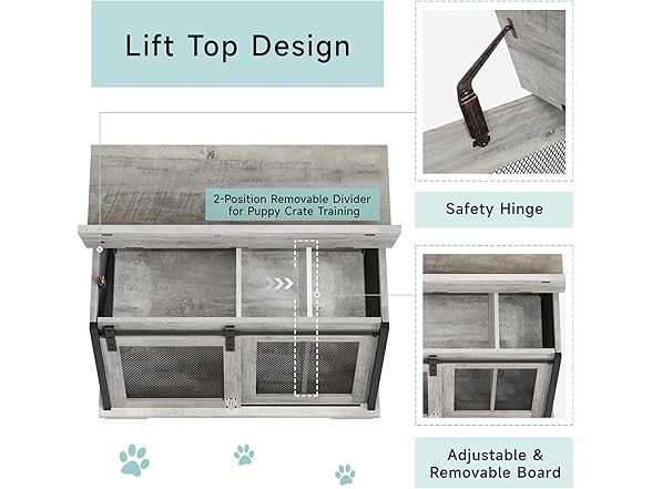 Dog Crate Furniture with Sliding Doors