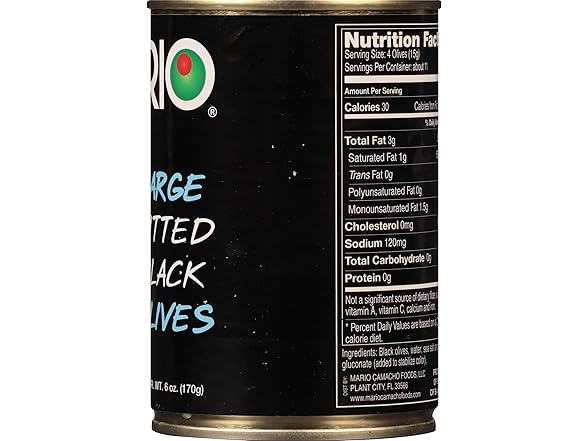 Mario Camacho Foods Black Olives, Large