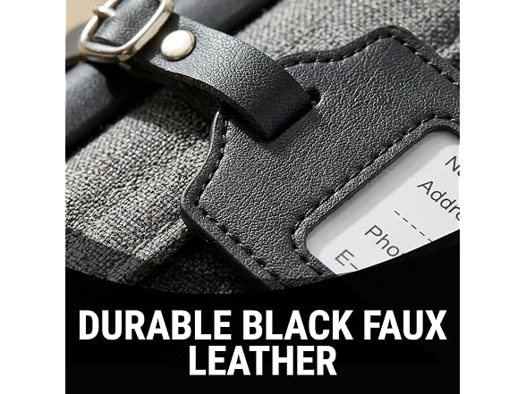 Fun Express Faux Leather Luggage Tags, 12 Pieces