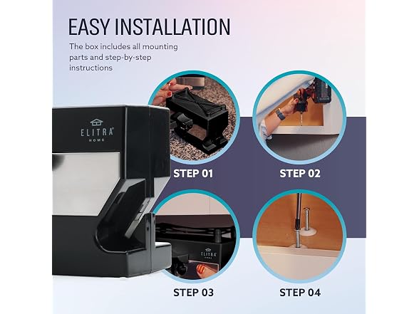Elitra 3-in-1 Under the Cabinet Electric Can Opener, Black
