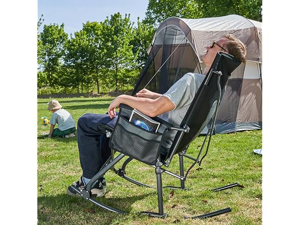 Portal Grey/Black Rocking Camping Chair