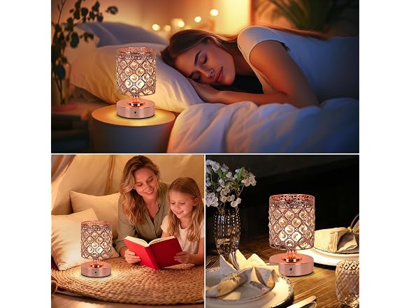 Crystal Cordless Table Lamp Rechargeable