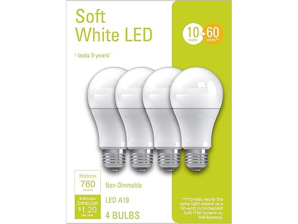 GE LED Light Bulbs, 60 Watt Eqv