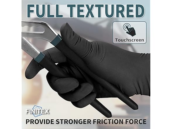FINITEX 5mil Black Nitrile Disposable 1000ct Gloves
