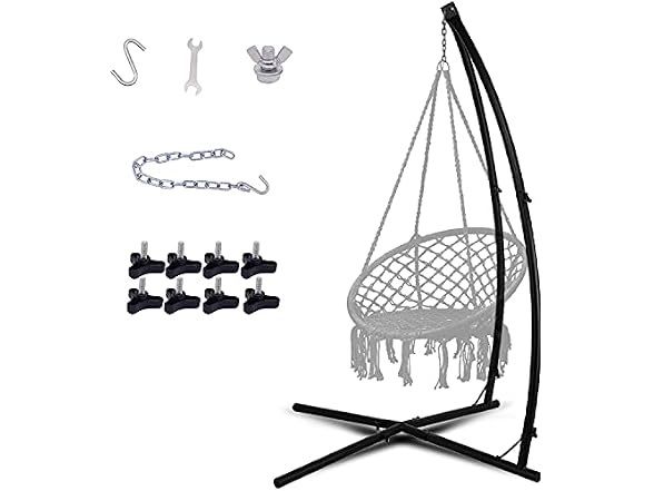 LAZZO C-Type Hammock Chair Stand,Steel Rack Stand