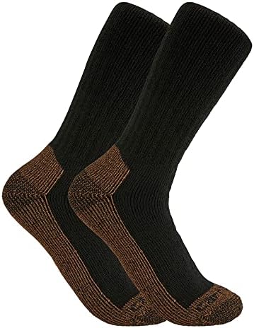 Carhartt Men's SB7672M Midweight Steel Toe Boot Sock 2-Pack - Large - Black