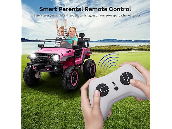 Hipicute 24V 2 Seater Kids Ride On Car Pink