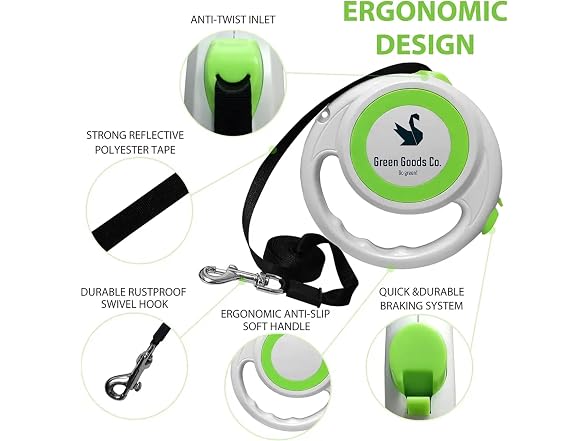 Retractable Dog Leash 16.4ft with Reflective