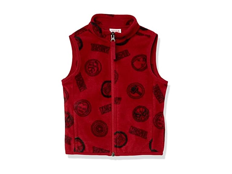 Amazon Essentials Disney | Marvel | Star Wars Boys' Polar Fleece Vests, Marvel Logo, XX-Large