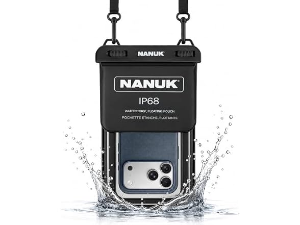 NANUK Waterproof Phone Pouch IP68 Dry Bag Black