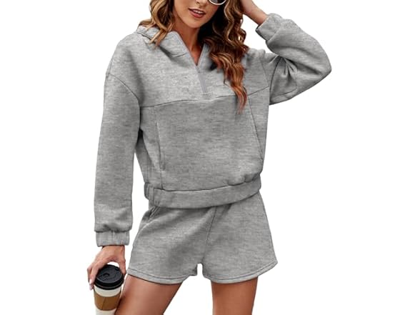 Fkeep Women Piece Sweatsuit Outfits Half Zip Set