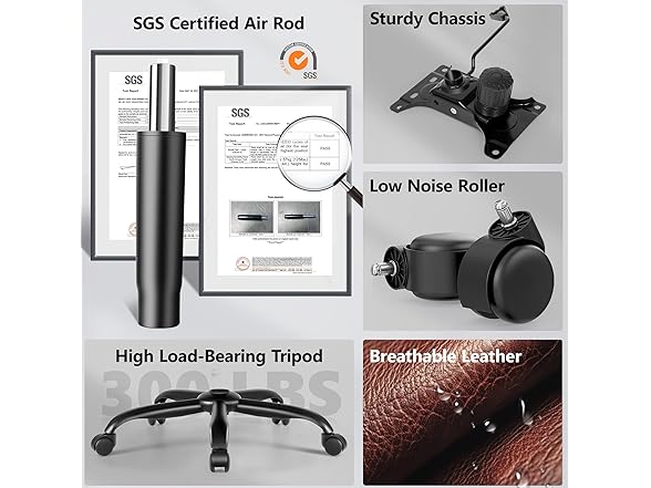 PU Leather Executive Office Chair, Ergonomic Mid-Back Comput (Open Box)