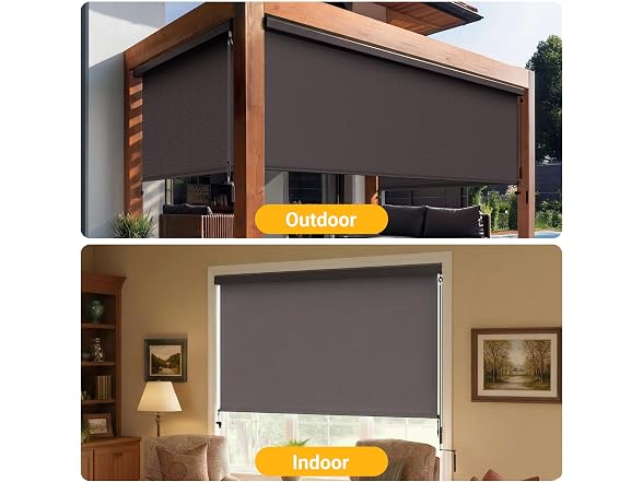 FansaFurn Integrated Outdoor Roller Shades 8'W x 8'H