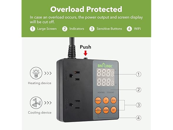 BN-LINK 6L-R3LI-MKBR Smart Wifi Digital Controller