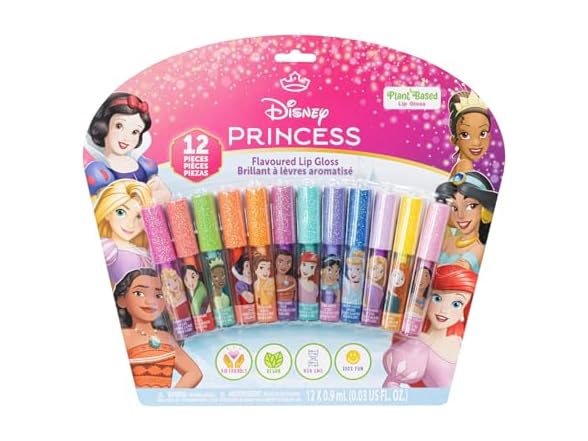 Disney Princess 12 Piece Plant Based Lip Gloss