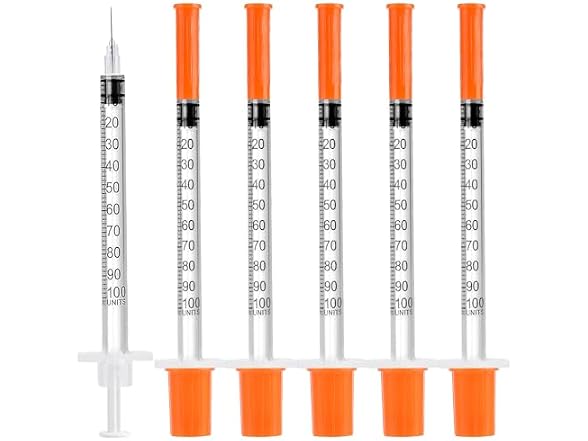 Walipuil 50 PACK U-100 Syringes 30G 5/16"
