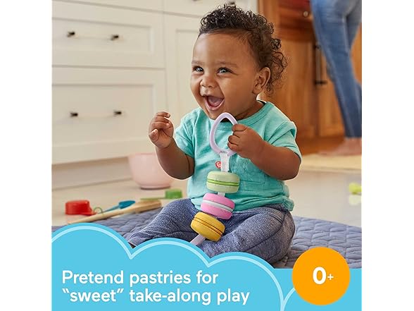 Fisher-Price Baby Toy My First Macaron Pretend Food Rattle
