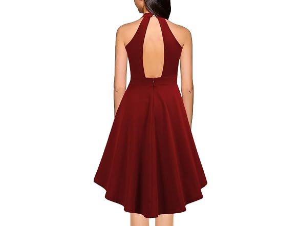 Mushare Women (S) Halter Neck High Low Party Dress