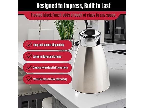 TableCraft 34oz (1L) Stainless Steel Coffee Carafe