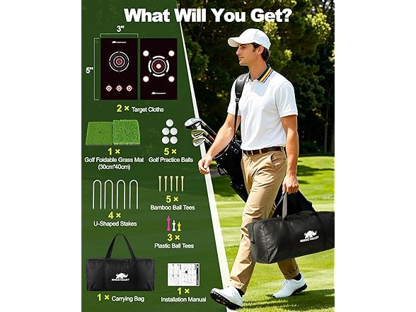 Rhino Valley Golf Practice Net with 2 Targets