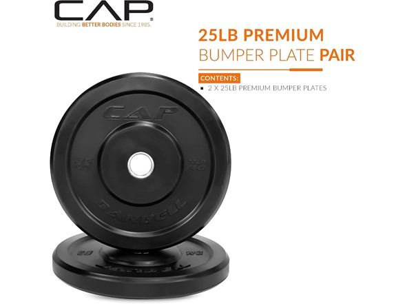 CAP Barbell Better Olympic Bumper Plate Set, 25 lb Pair