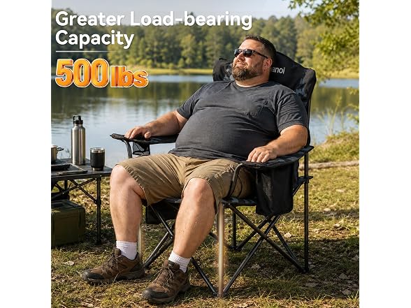 Aohanoi 2 Pack Black Camo Camping Chairs