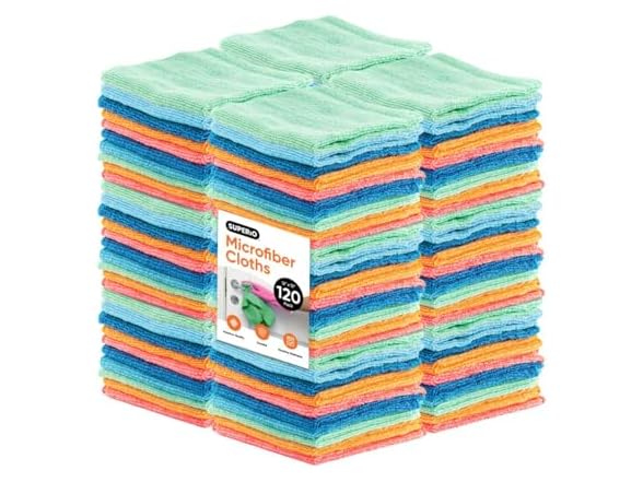 Superio Microfiber Cleaning Cloths Color-Coded 72 Pack