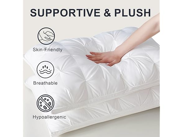 WQSPRING Cloud Color 2 Pack Suport Pillows Queen Size
