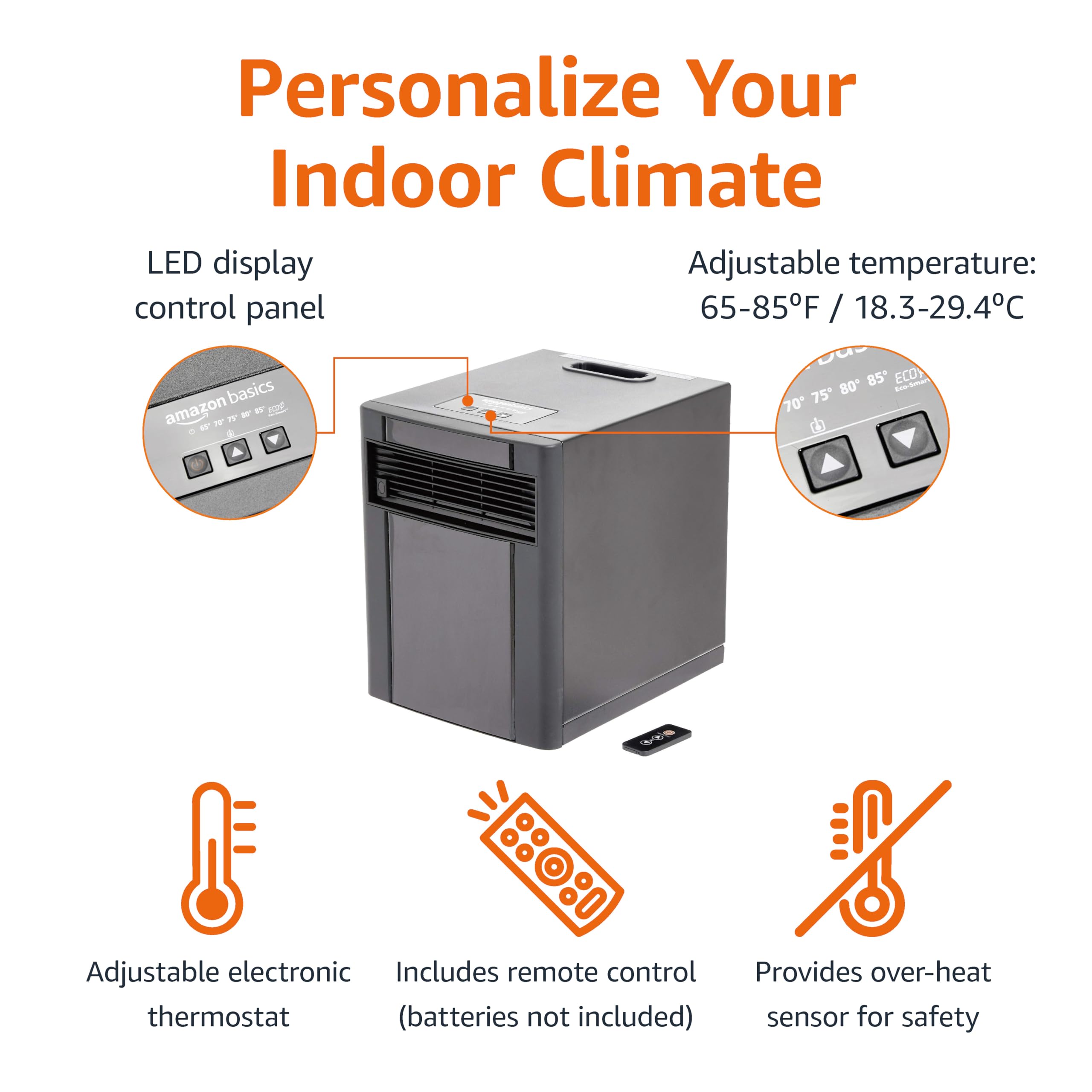 AmazonBasics Portable Eco-Smart Space Heater - Gallery 14