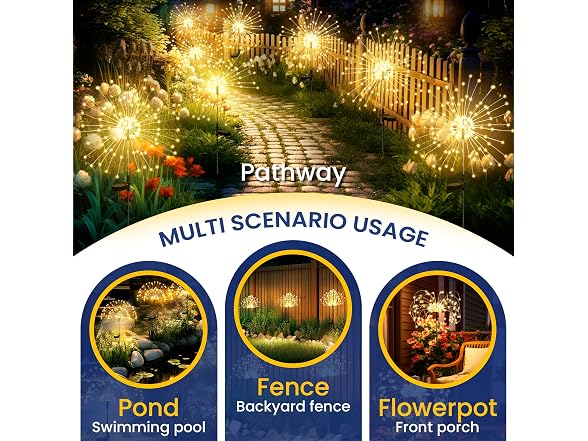 GIGALUMI 2-Pack Solar Firework Lights
