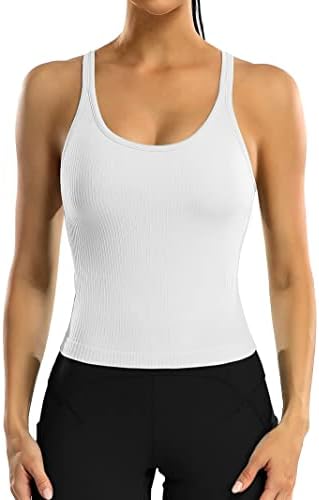 Ribbed Workout Racerback Crop Top