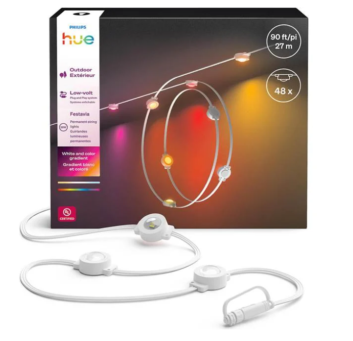 Philips Hue Festavia Permanent Outdoor Lights, 90ft - Gallery 11