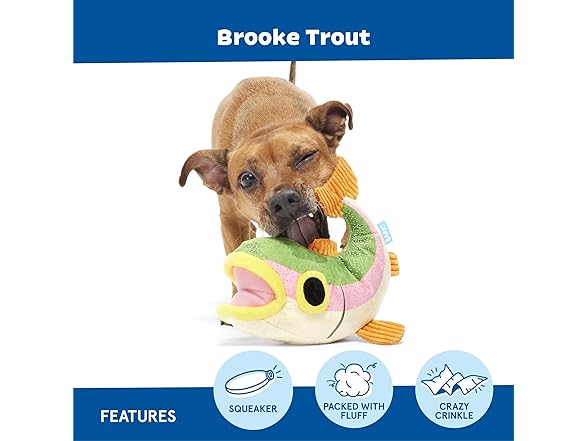 Barkbox Brooke Trout Plush Dog Toy | Whip-N-Flip Tail