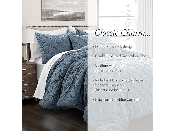 Lush Decor Ravello Pintuck Comforter Set