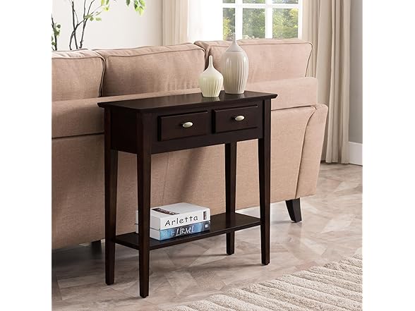 Leigh Ross Teegan Solid Wood Hall Entryway Console Table