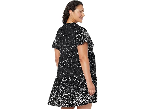 Dkny (22W) Ruffle Neck Sleeve Dress