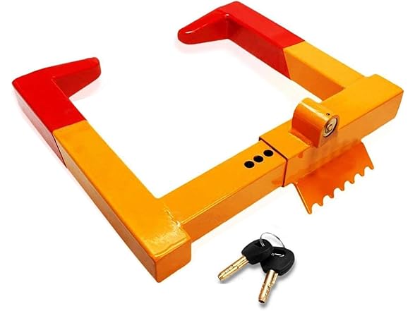 Zone Tech WL0003 Wheel Clamp Chock Lock Red/Yellow