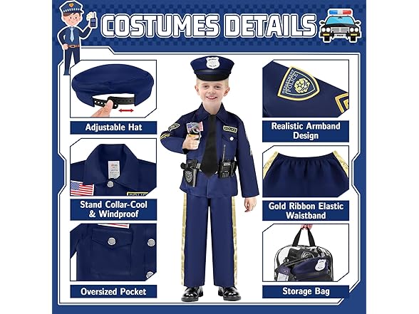 Kids Police Officer Halloween Costume