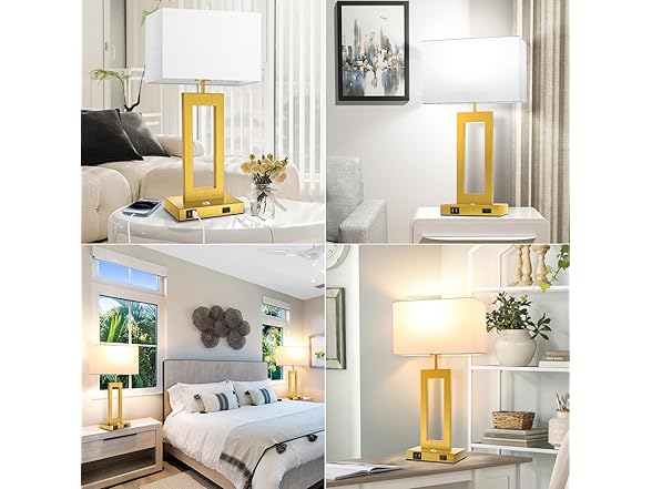 Kondras 22" Modern Gold Table Lamps, Set of 2