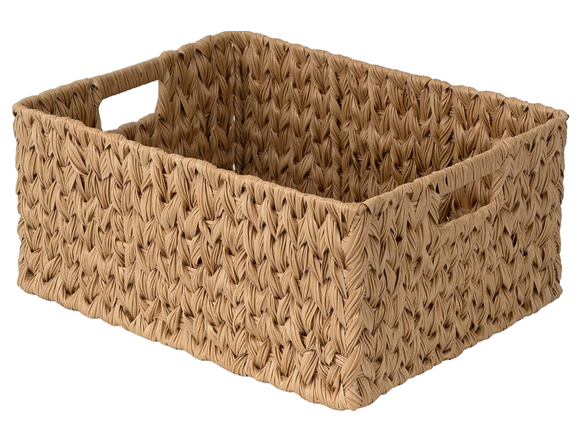 JS HOME Large Plastic Storage Basket with Handles