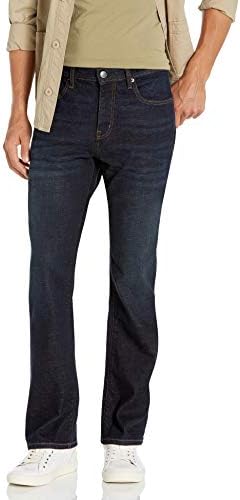 Amazon Essentials Jeans for Men Straight Fit, Bootcut, 42W x 30L, Dark Indigo Tie Dye