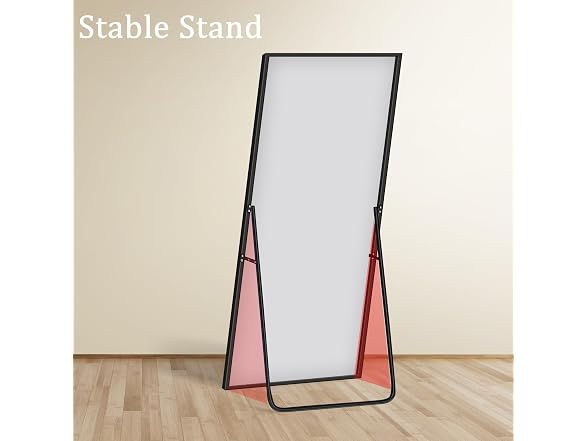 GlasFlength Full Length Mirror with Stand, 64"x21" 