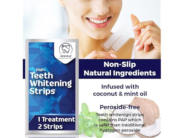 DENTELO Teeth Whitening Strips, 28 Strips