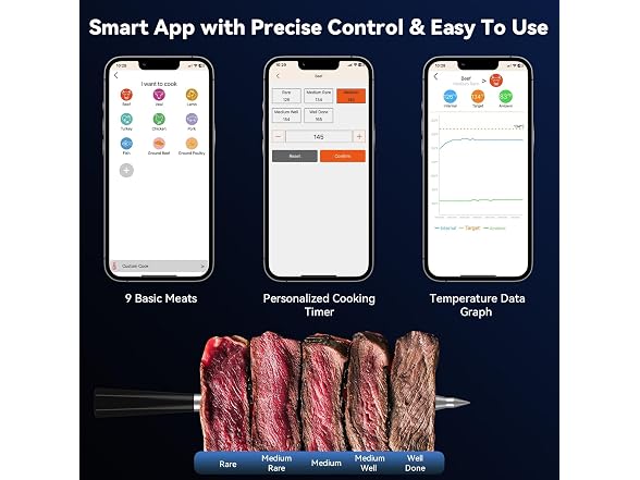 LPUSK B0HFX41BSG Smart Wireless Meat Thermometer