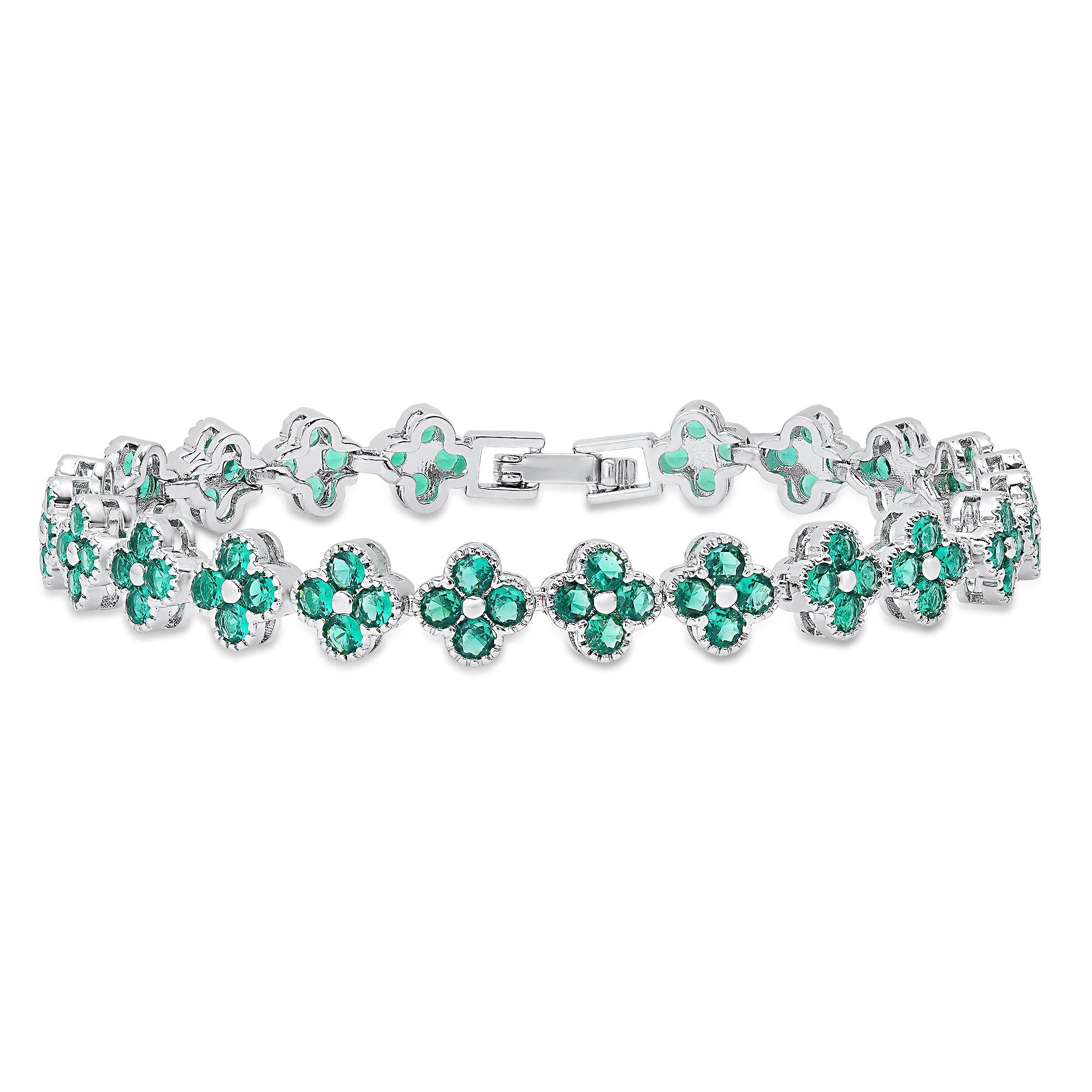 CZ Flower Charm Bracelet - Gallery 11