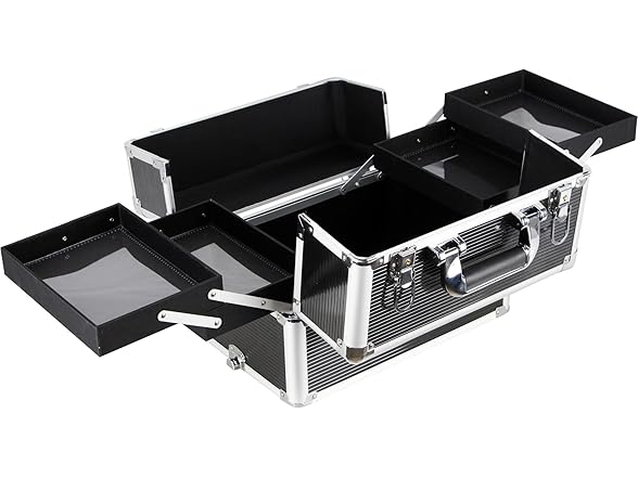 VER Beauty 4-in-1 Makeup Travel Case, Black